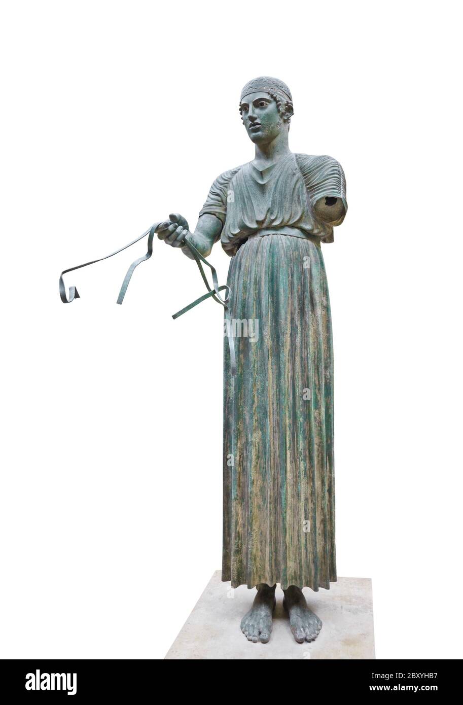 Statua Charioteer nel museo di Delfi Foto Stock