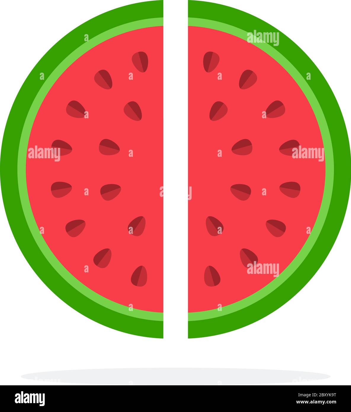 Due metà di anguria Illustrazione Vettoriale