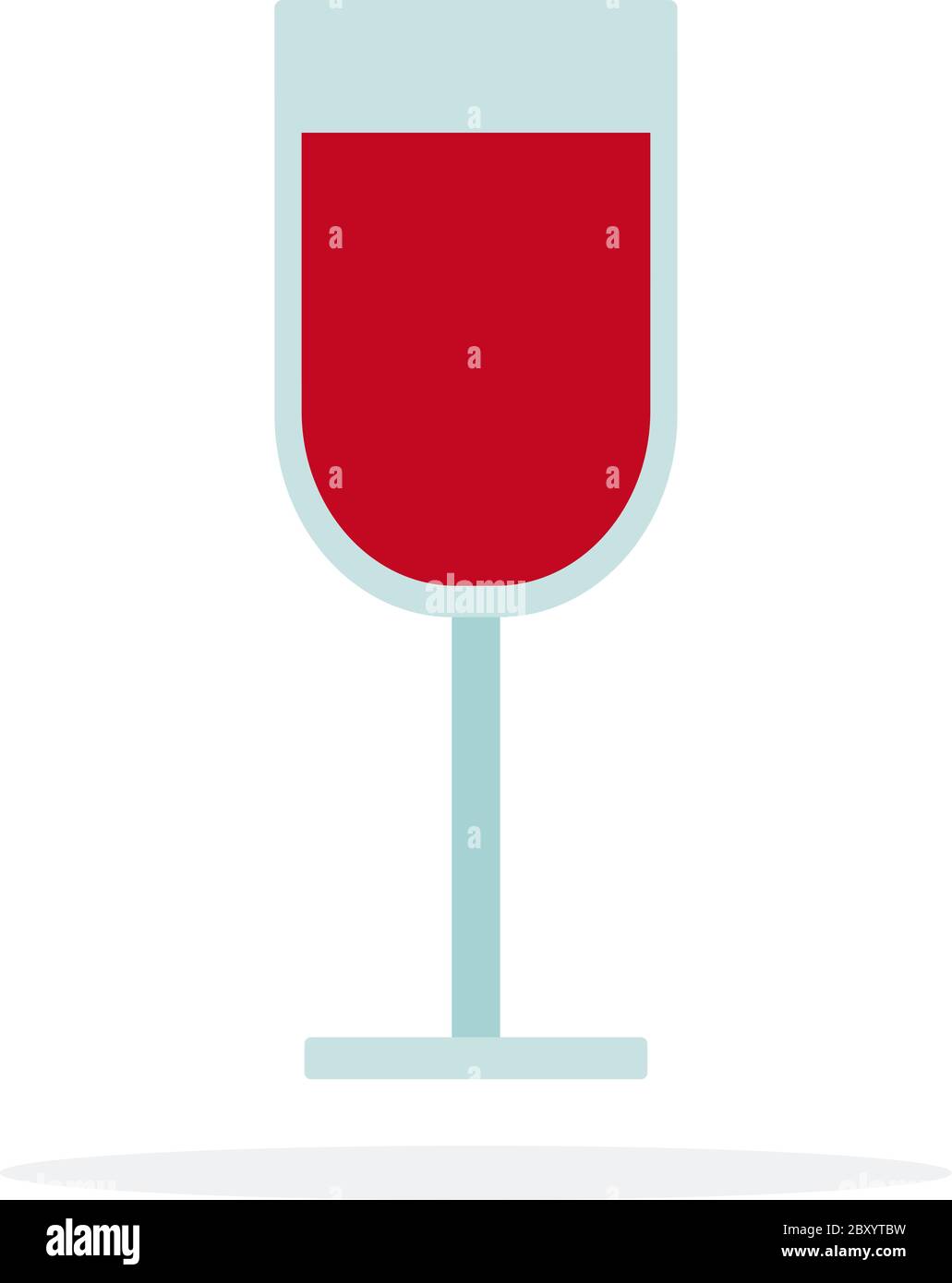 Bicchiere di vino rosso vettore piatto isolato Illustrazione Vettoriale