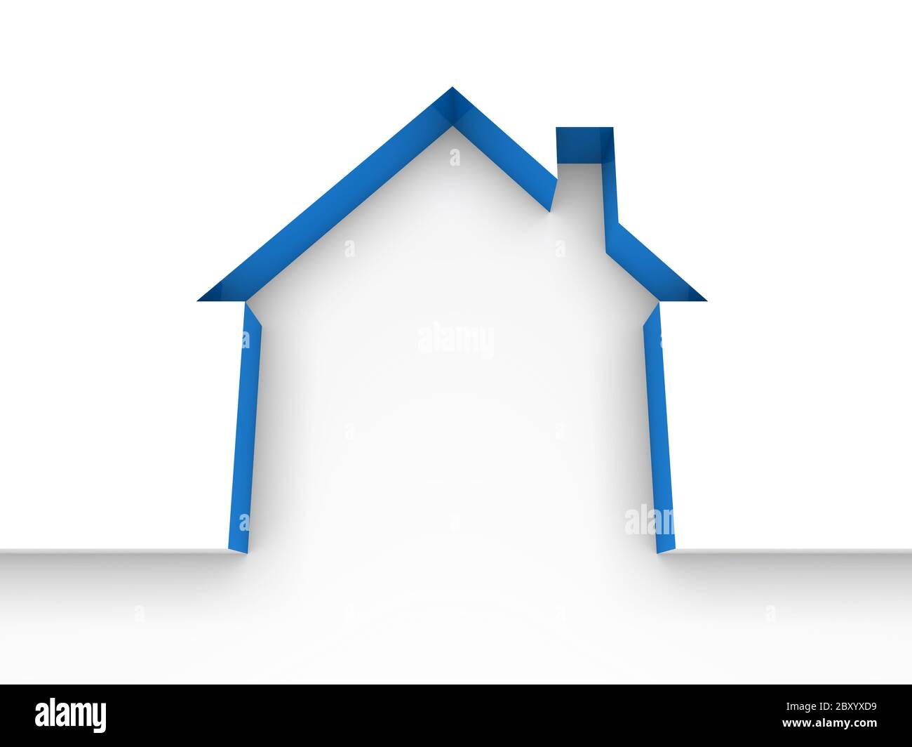 3d casa tenuta blu Foto Stock