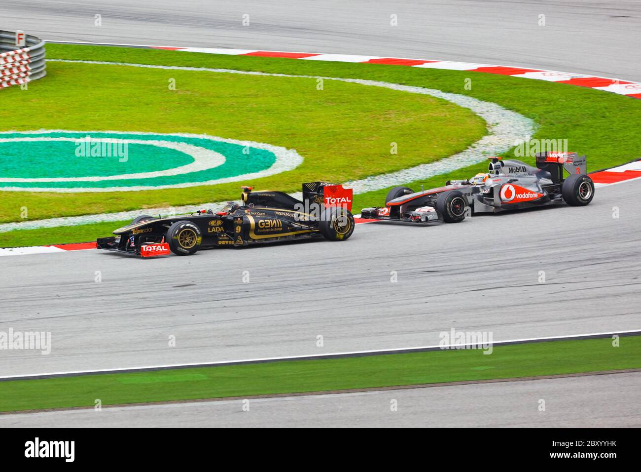 SEPANG, MALESIA - 10 aprile: auto sulla pista di gara del GP di Formula 1, 10 aprile 2011, Sepang, Malesia Foto Stock