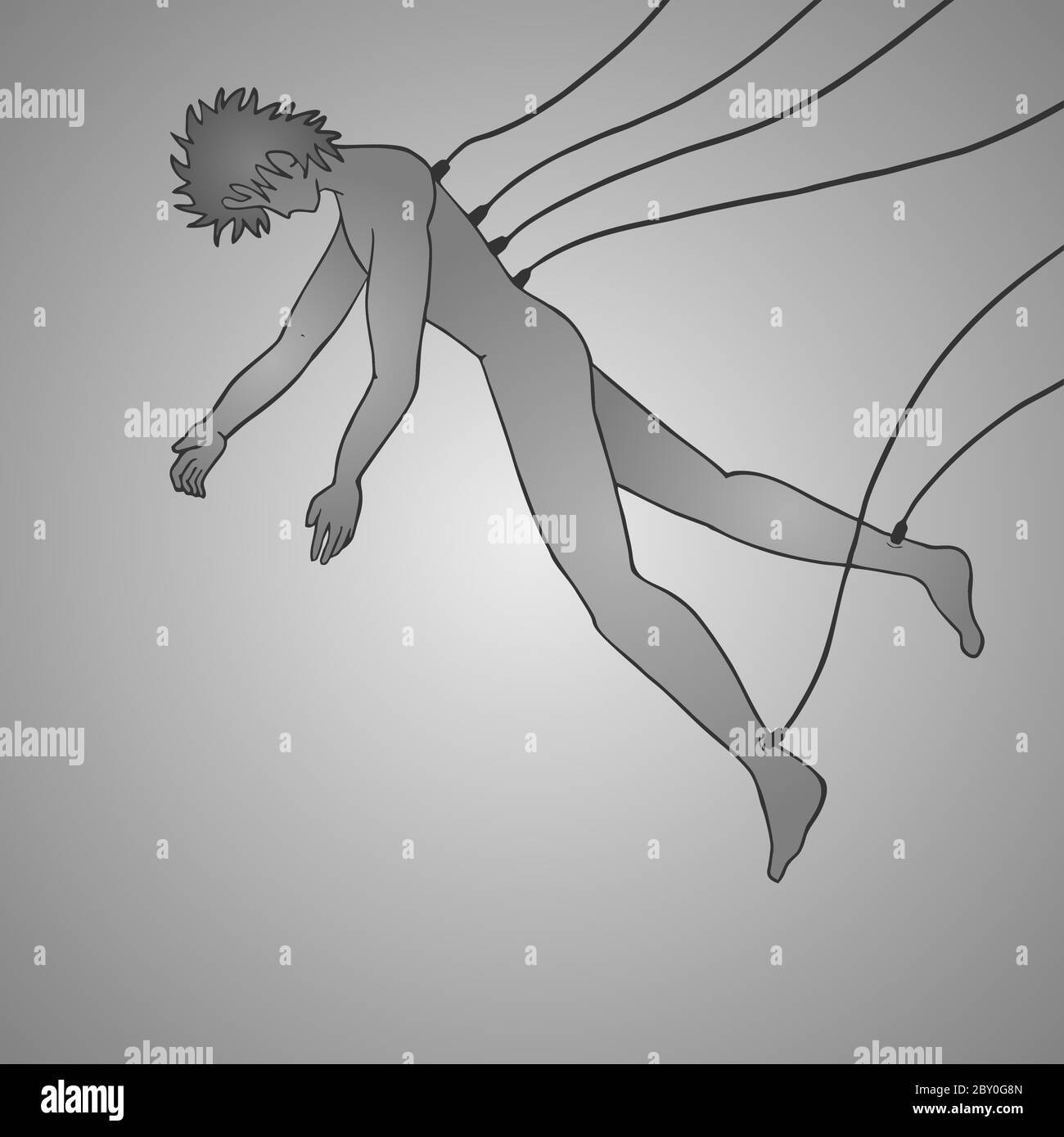 scena uomo futuristico Illustrazione Vettoriale