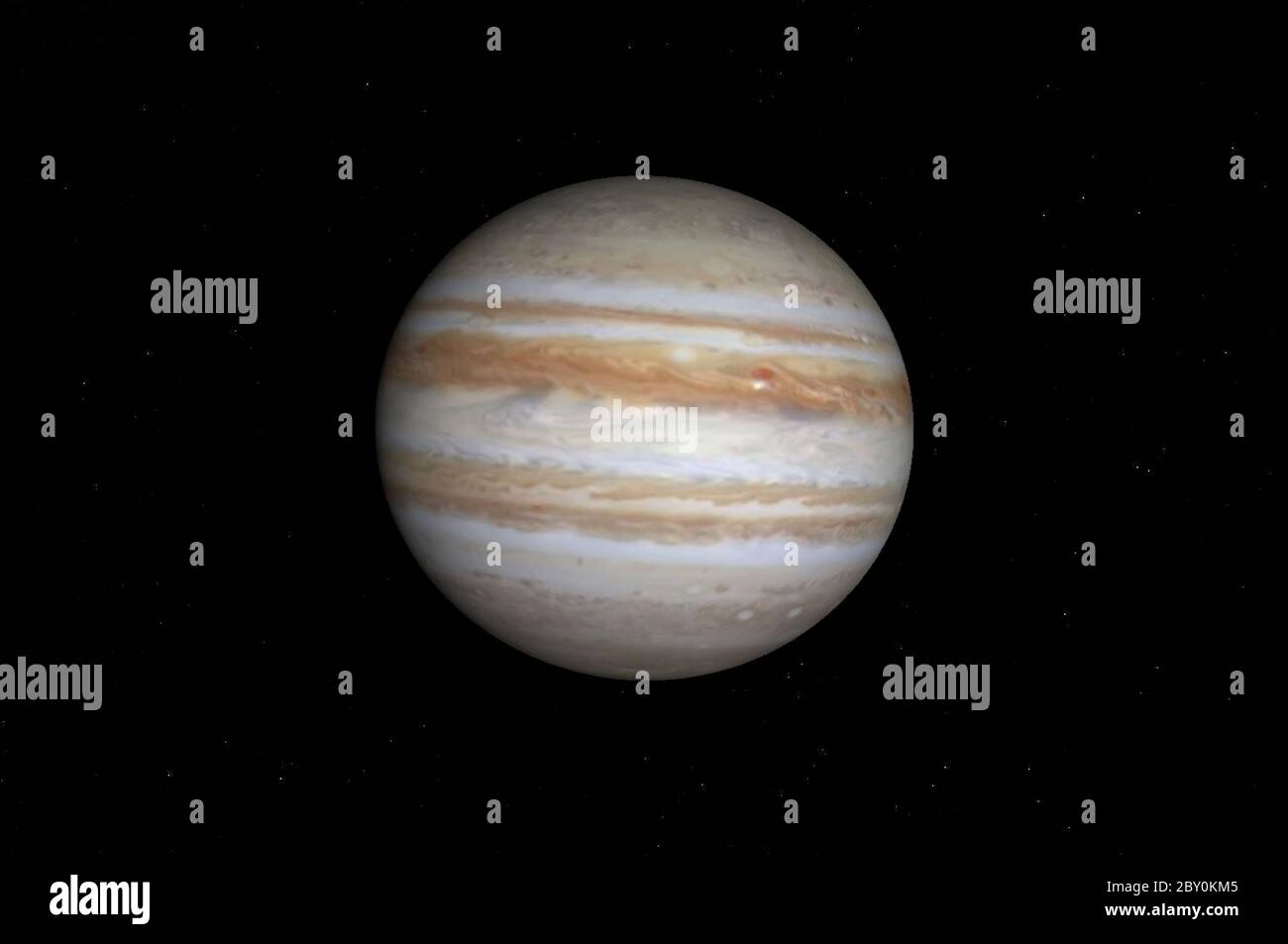 Giove su uno sfondo di stelle Foto Stock
