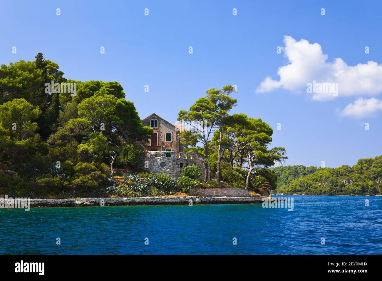 Il monastero di isola di Mljet in Croazia Foto Stock