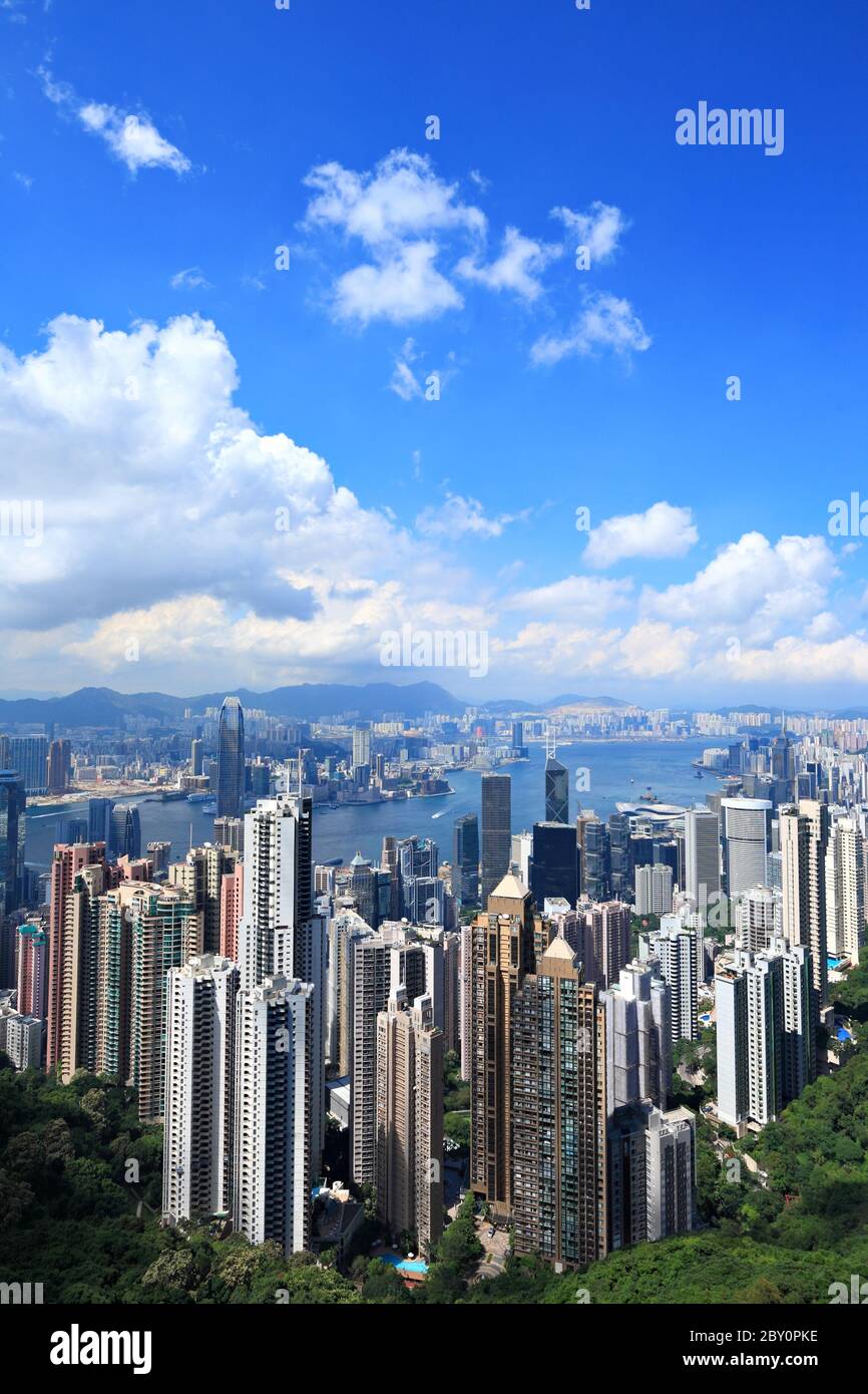 Skyline di Hong Kong Foto Stock