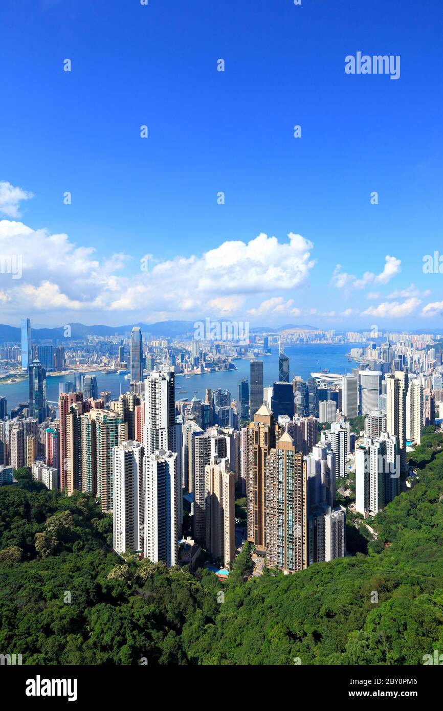Hong Kong Skyline da victoria Peak Foto Stock