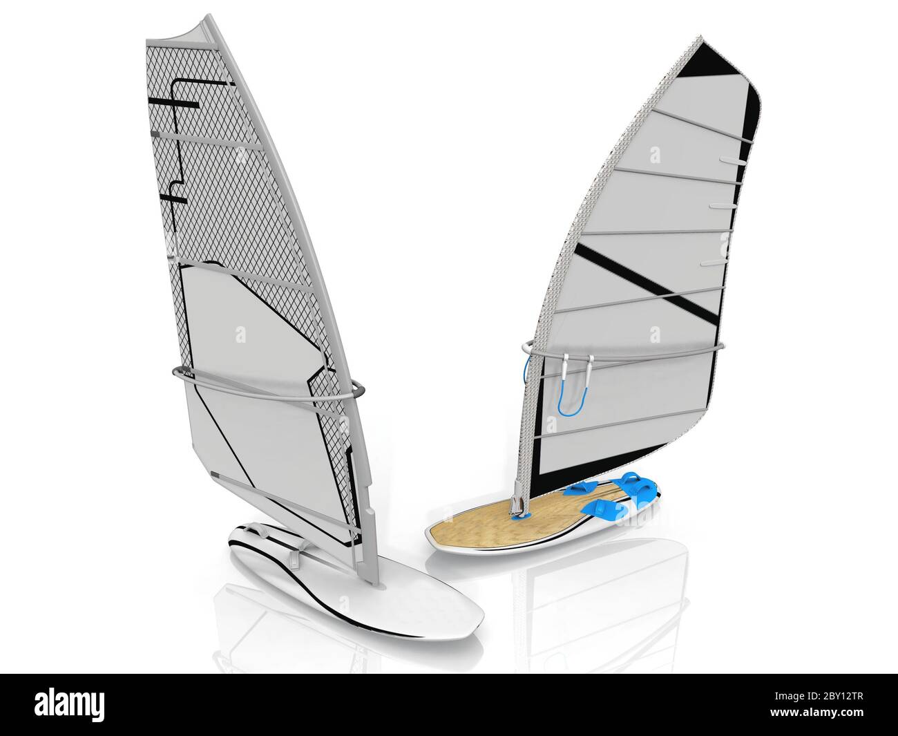 vela surf su sfondo bianco Foto Stock