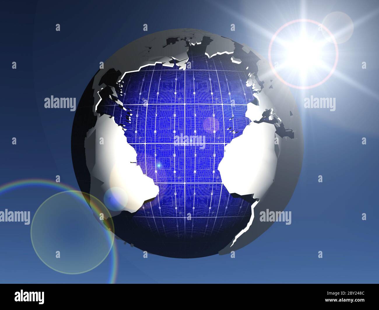 terra cella solare Foto Stock