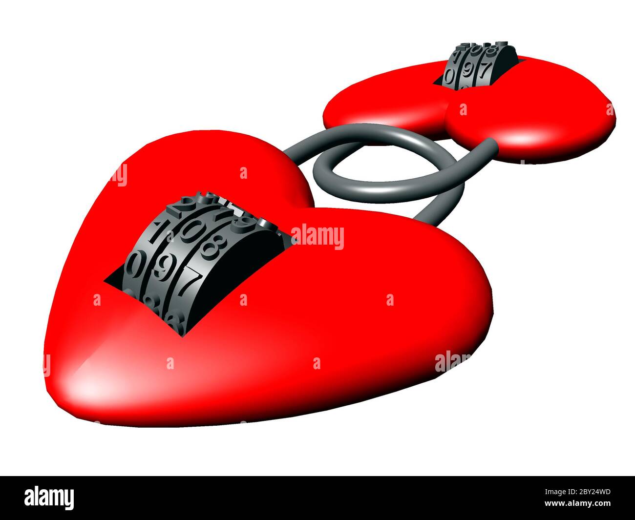 la chiave del cuore Foto Stock