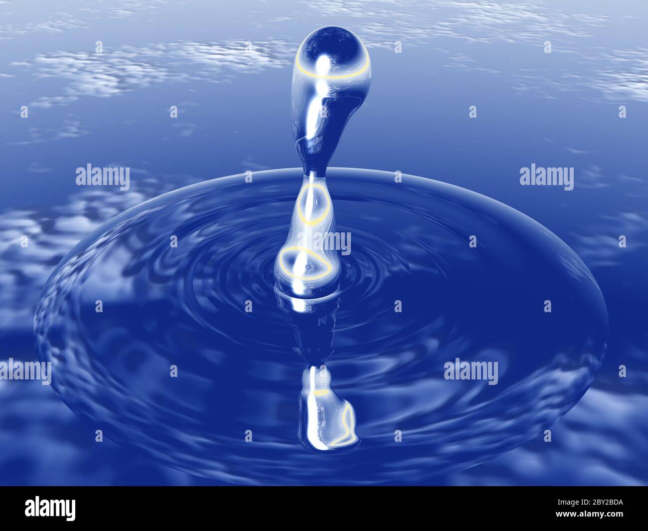 goccia blu Foto Stock