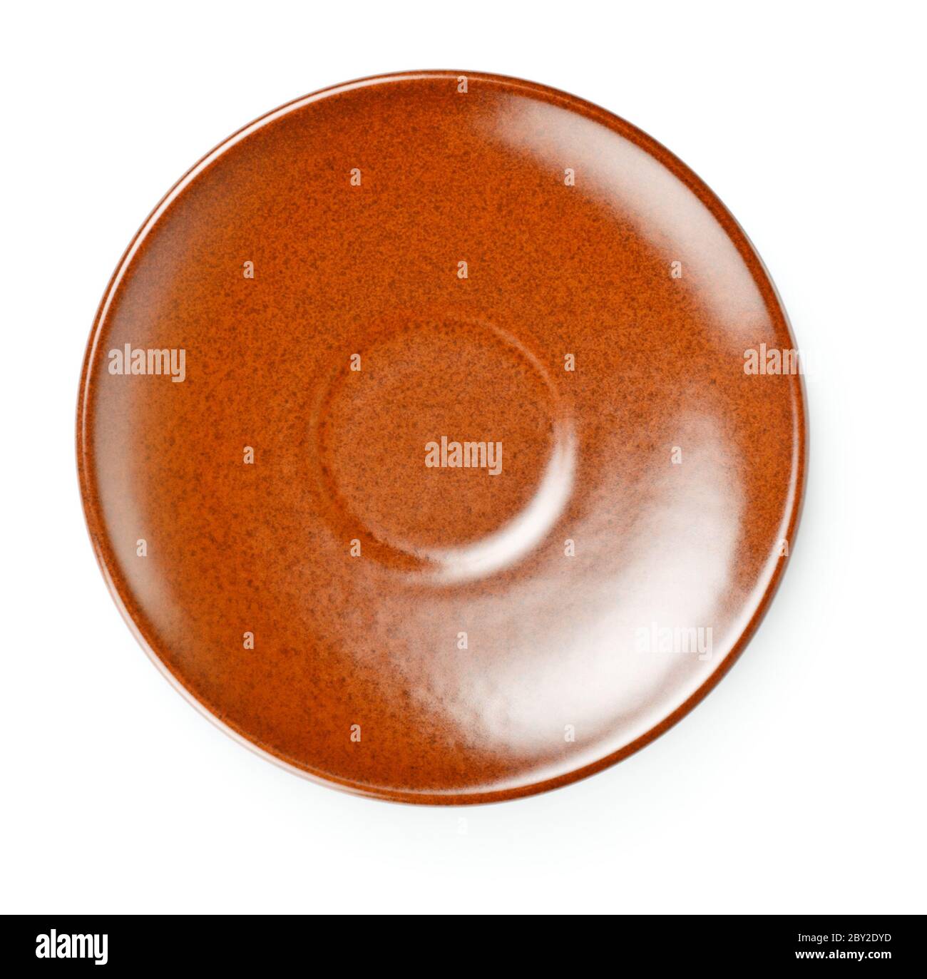 Marrone piattino in ceramica Foto Stock