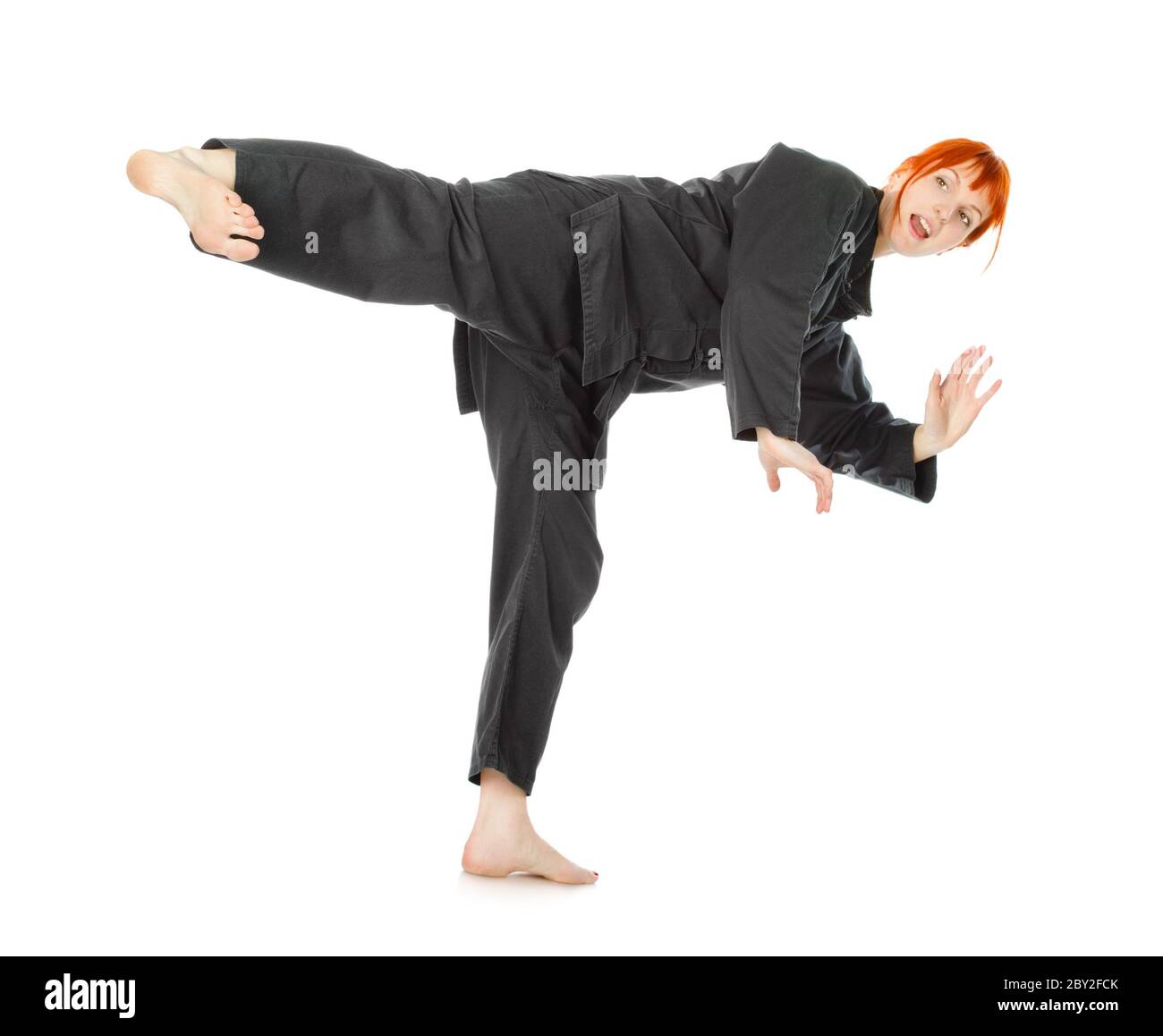 Donna di Wushu Foto Stock