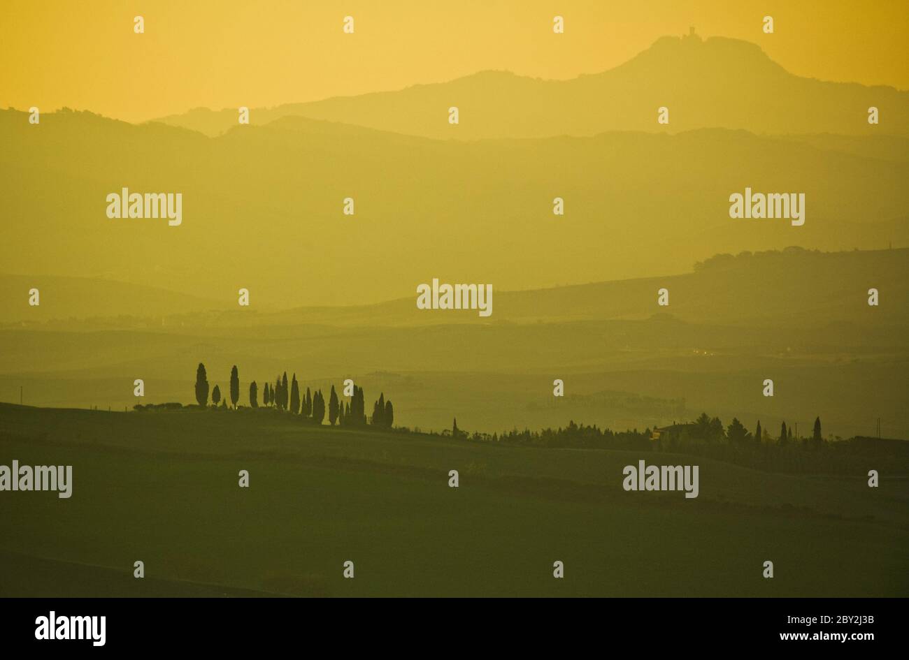 Tipico paesaggio toscano Foto Stock