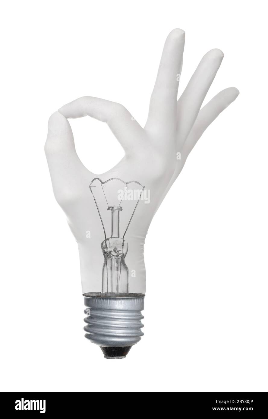 Lampadina della luce di movimento manuale OK Foto Stock