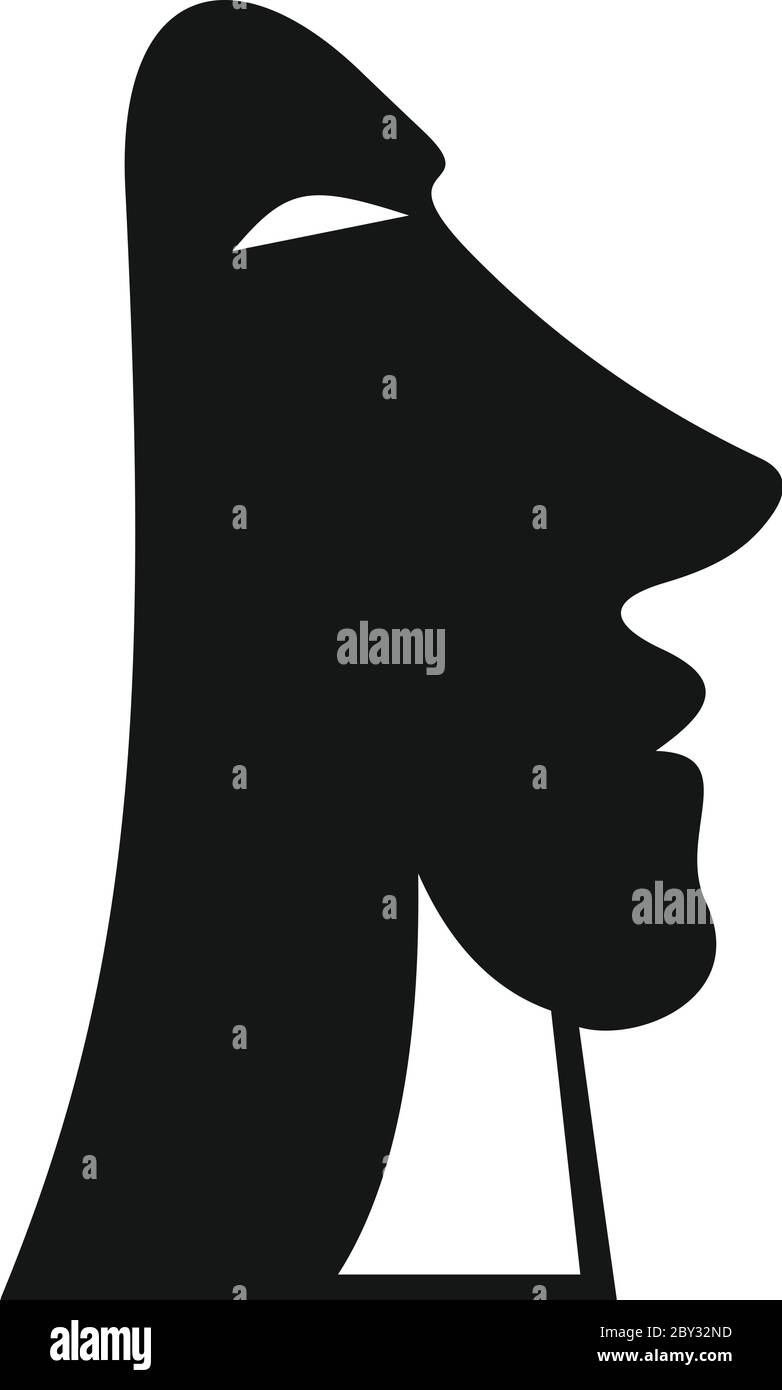 Icona archeologia della statua di moai. Semplice illustrazione di archeologia moai statua vettore icona per il web design isolato su sfondo bianco Illustrazione Vettoriale