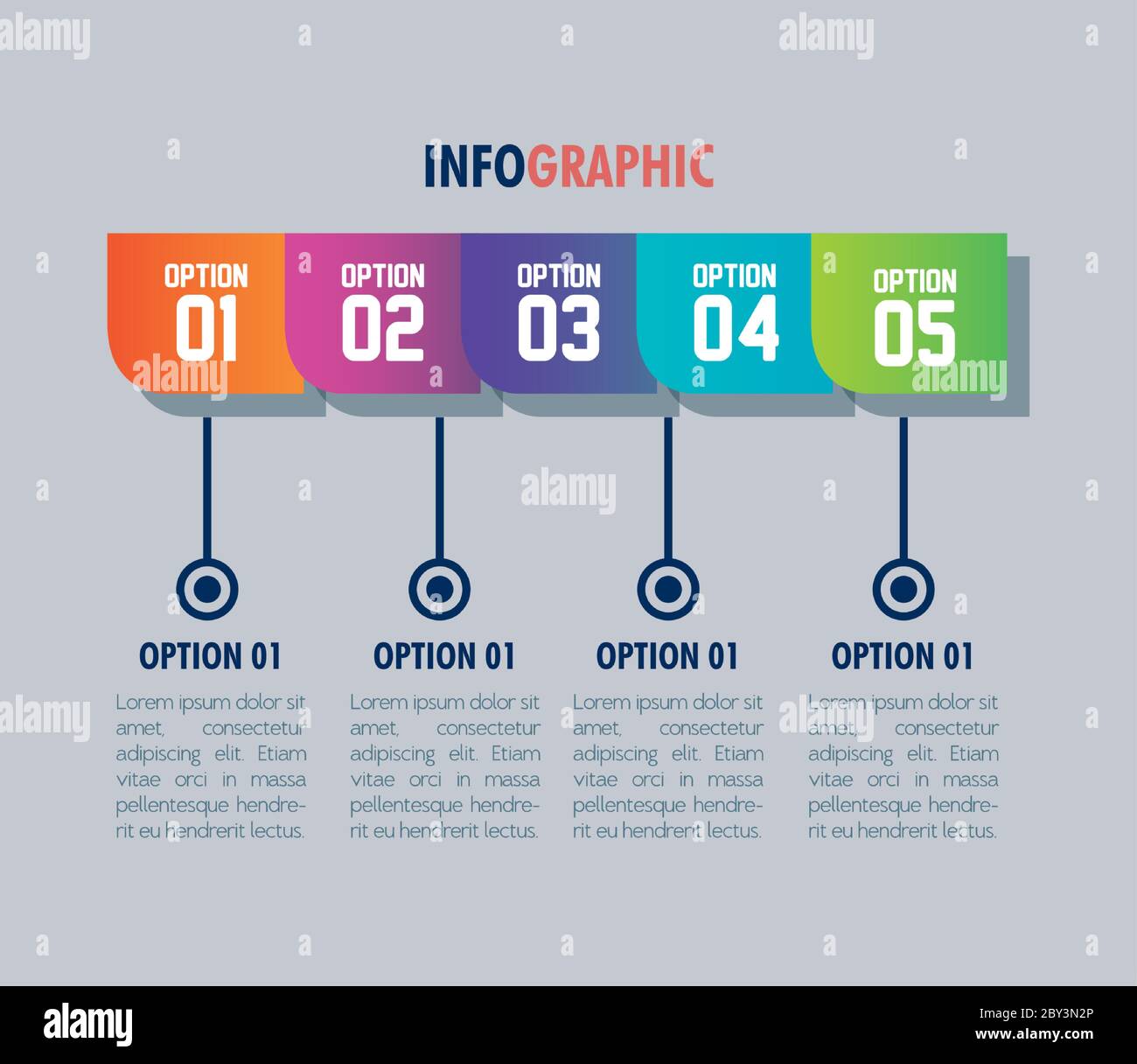 modello infografico con opzioni numbers Illustrazione Vettoriale