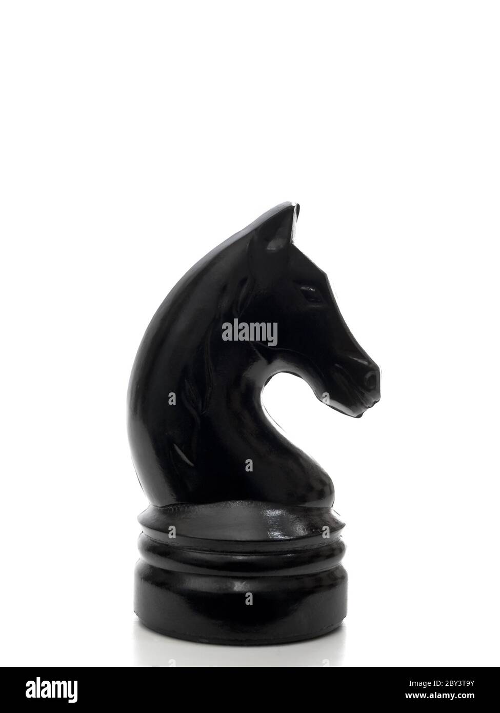 cavaliere scacchi nero Foto Stock