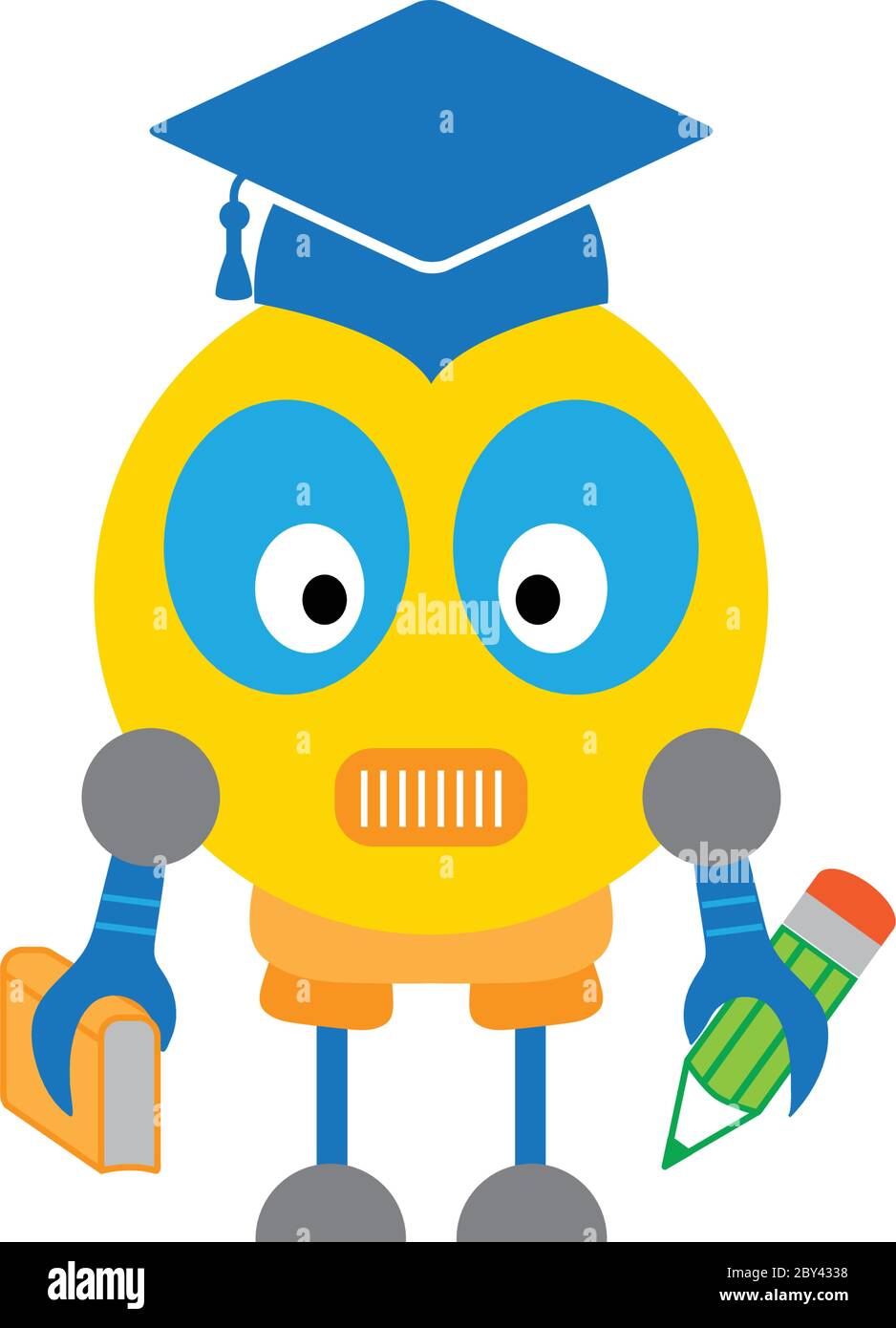 icona robot scienziato, vettore di icone robot studente Illustrazione Vettoriale