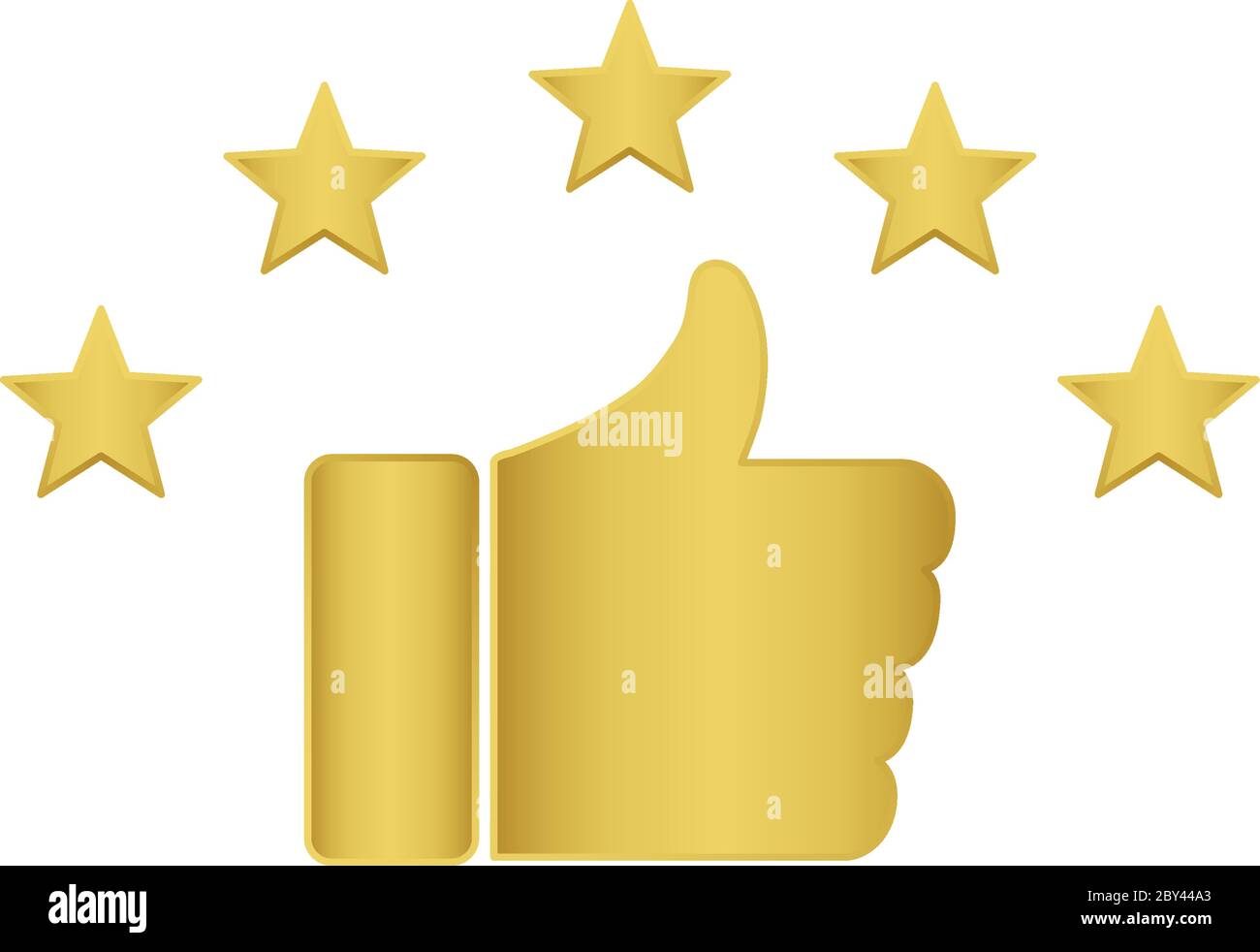 icona del feedback d'oro, icona di valutazione a cinque stelle, vettore di icone di valutazione della qualità Illustrazione Vettoriale