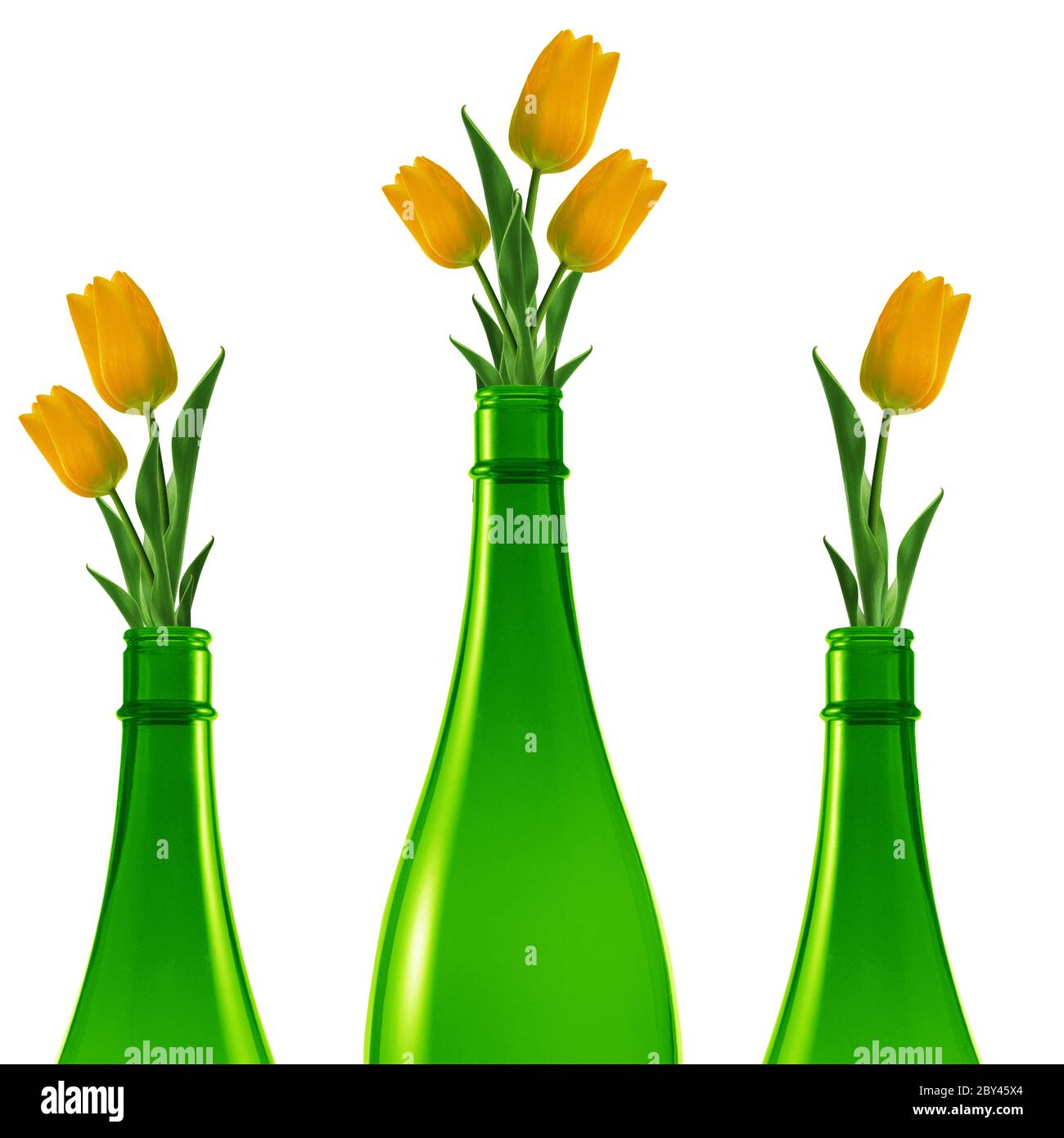 Bottiglia in vetro verde Foto Stock