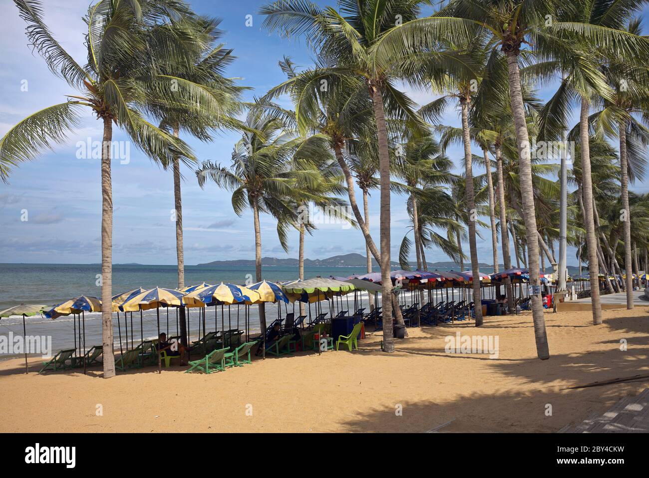 Spiaggia di Jomtien, Pattaya, Thailandia, Sud-est asiatico Foto Stock