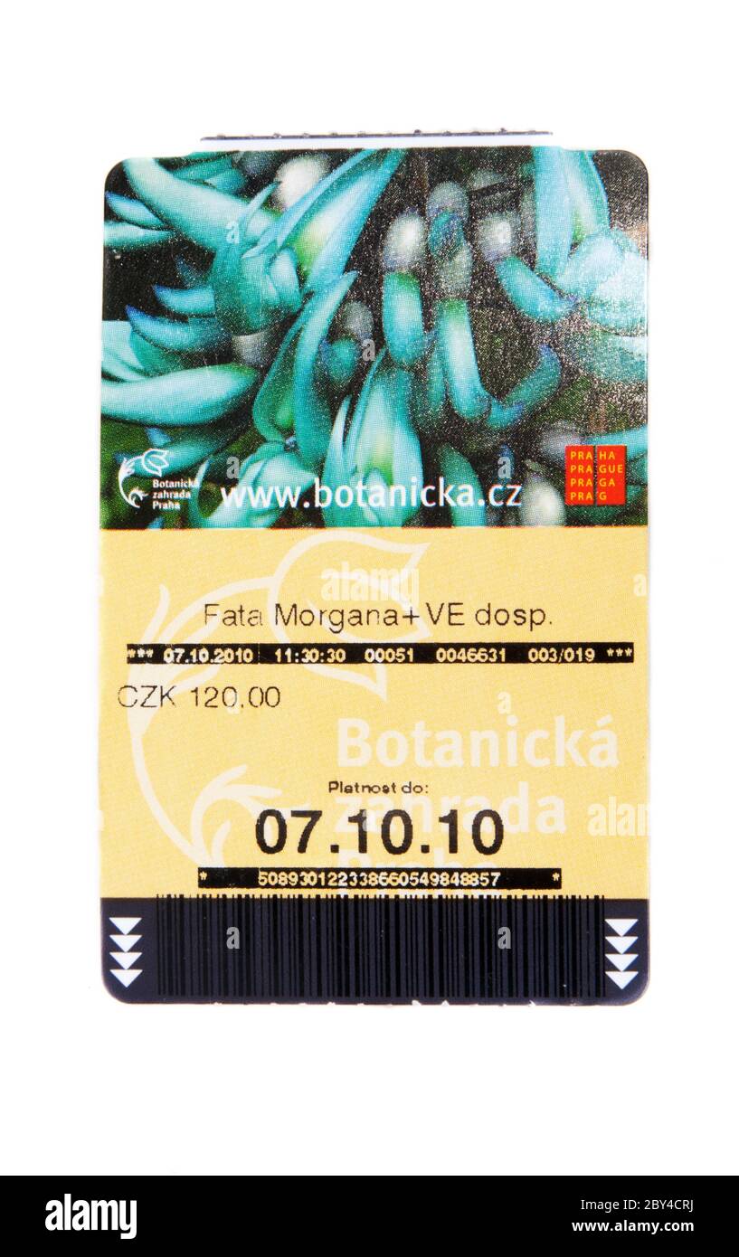 Biglietto per il giardino fata morgana di Praga Foto Stock