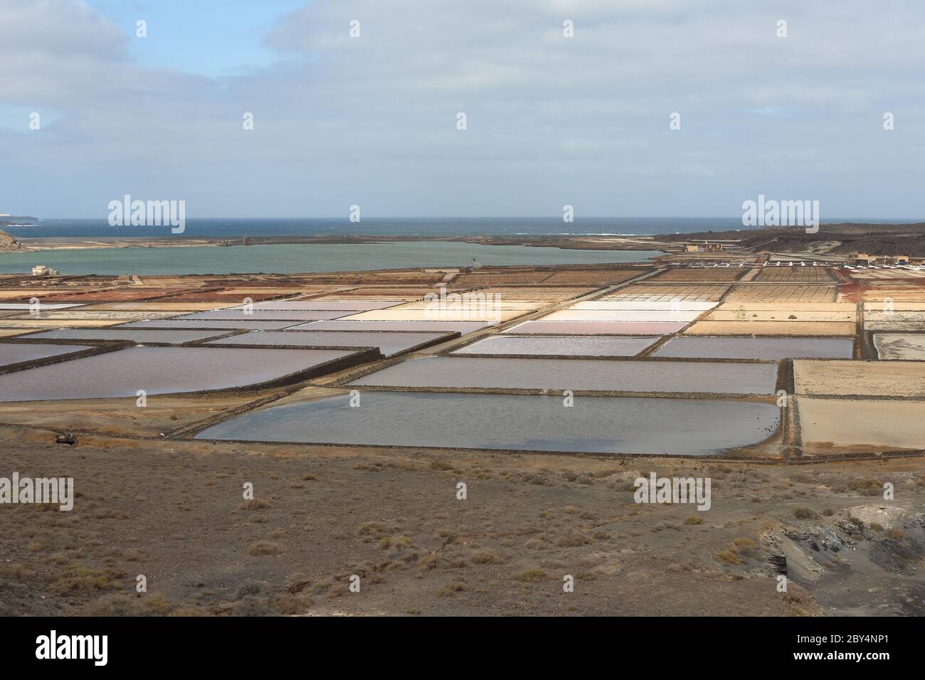 Soluzione salina sull'isola delle Canarie di Lanzarote Foto Stock