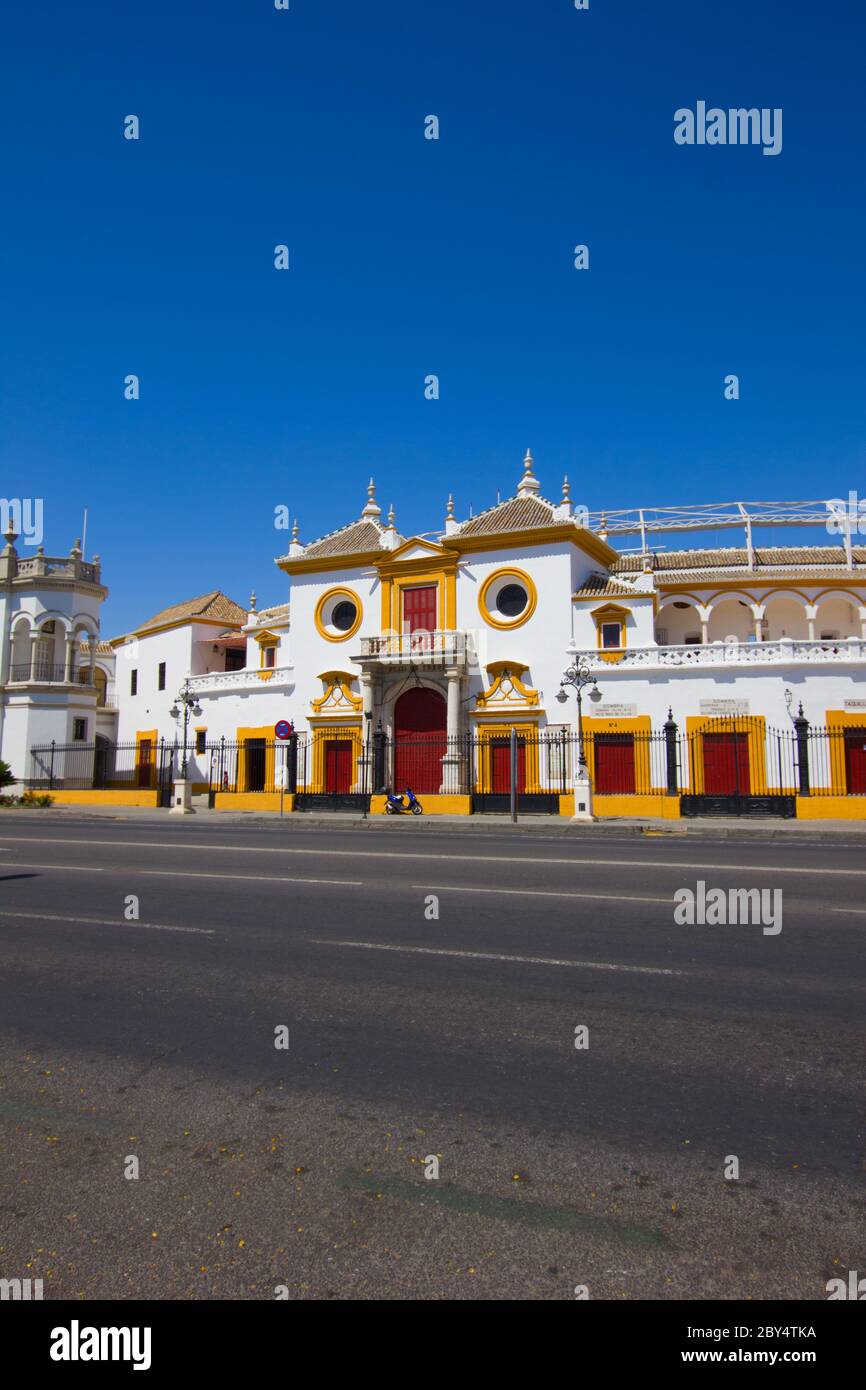 Il toro arena di Siviglia, Spagna Foto Stock