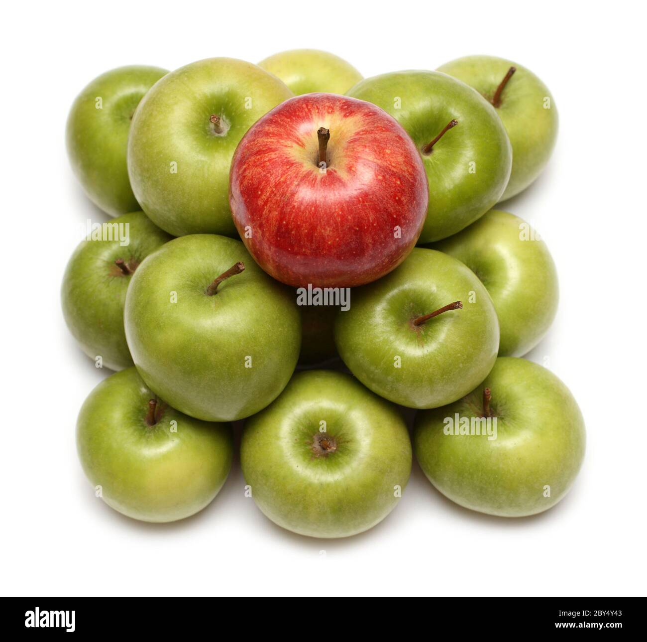 Concetti di dominazione con mele Foto Stock