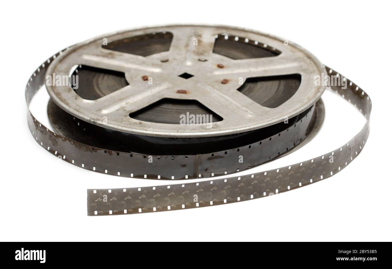 Vecchi film sulla bobina in metallo Foto Stock