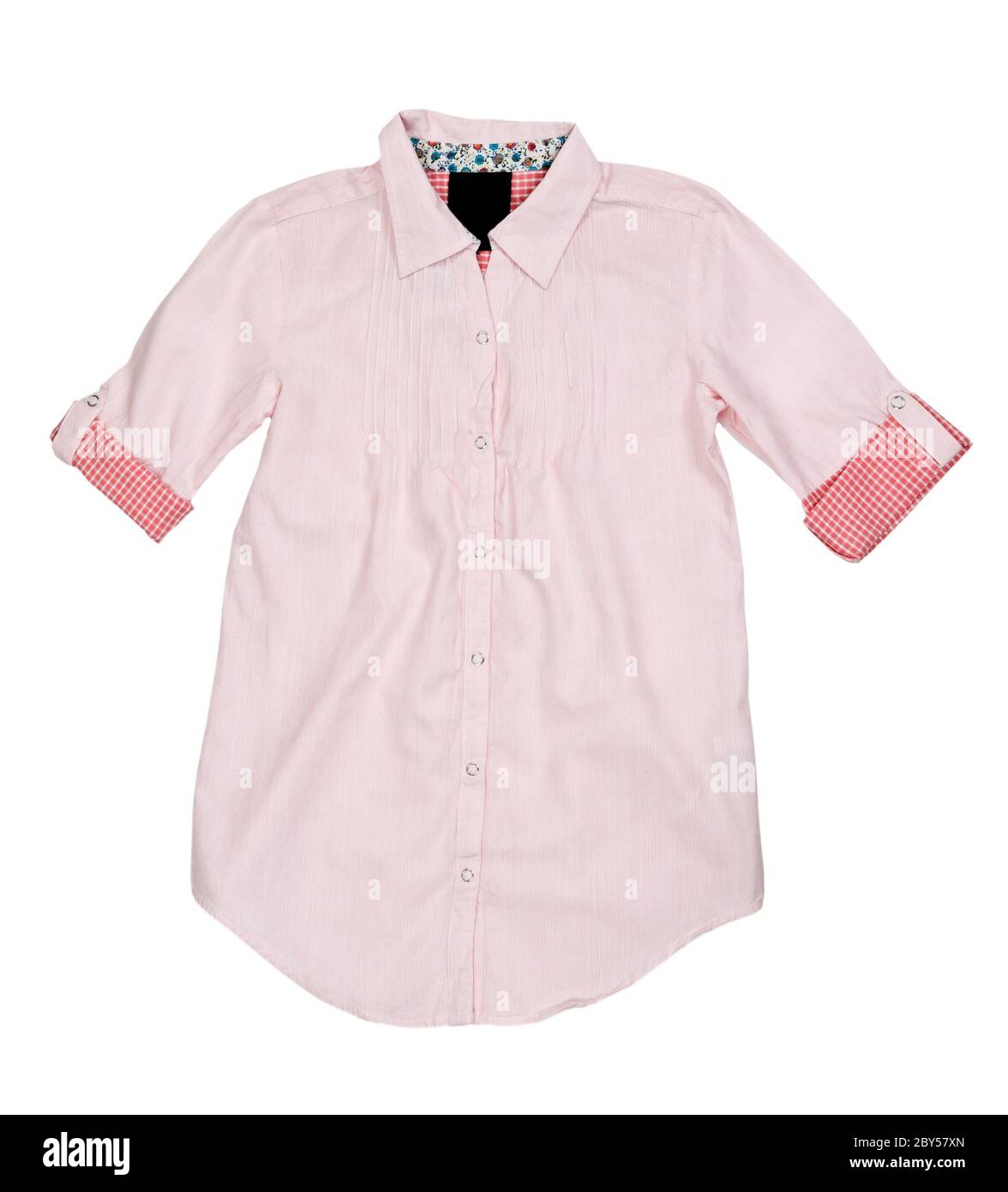 Camicia estiva rosa a maniche corte Foto Stock