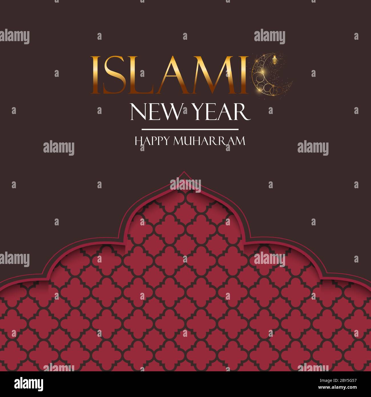 Esperienza islamica di vacanza del nuovo anno. Muharram felice. Illustrazione vettoriale EPS10 Illustrazione Vettoriale