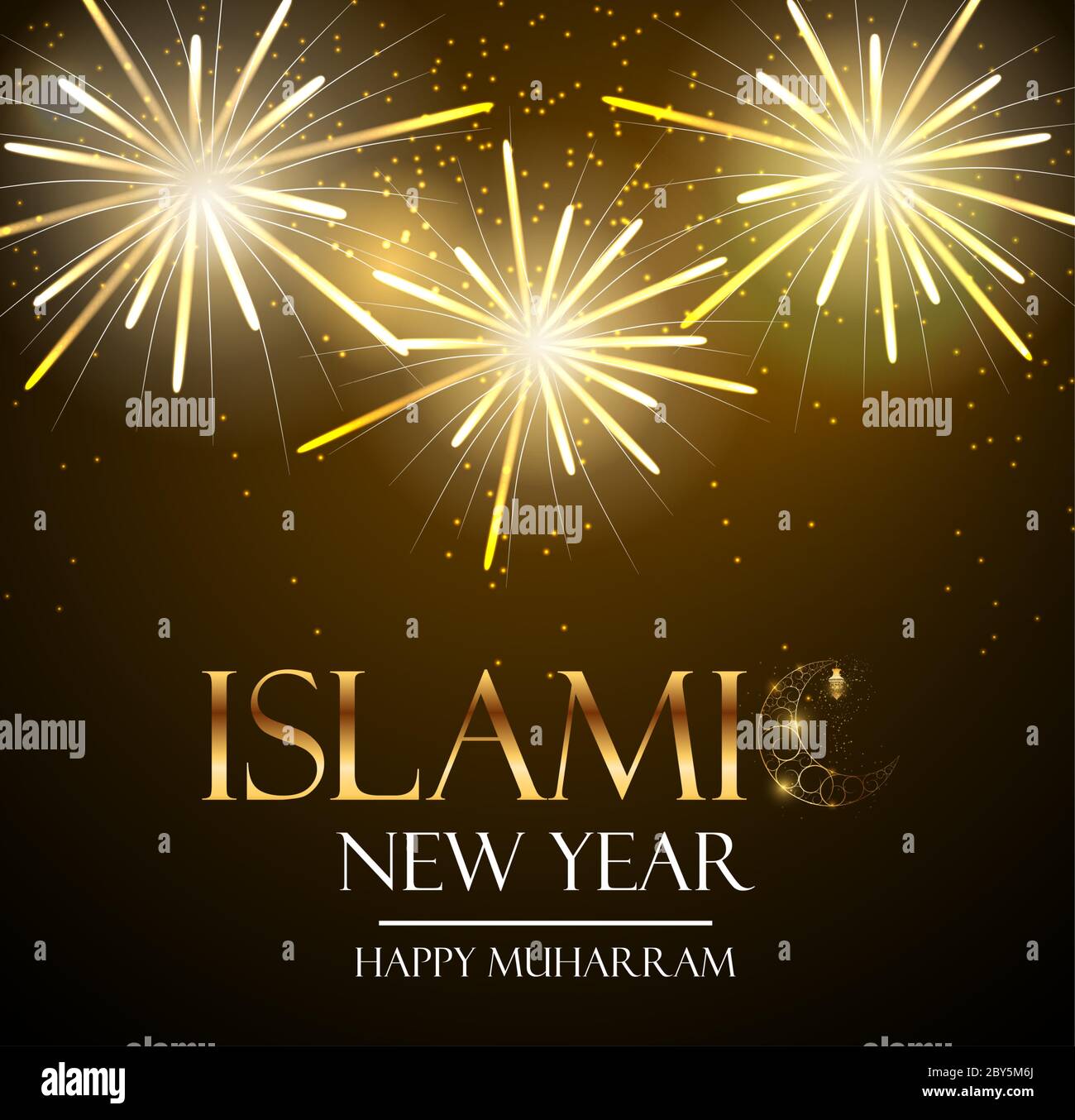 Esperienza islamica di vacanza del nuovo anno. Muharram felice. Illustrazione vettoriale EPS10 Illustrazione Vettoriale