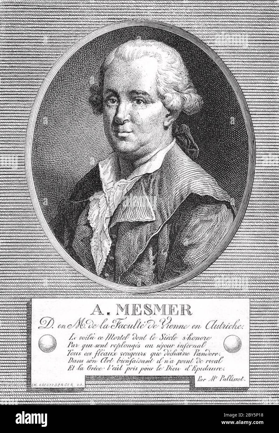 FRANZ MESMER (1734-1815) medico e astronomo tedesco che formò l'idea del magnetismo animale Foto Stock