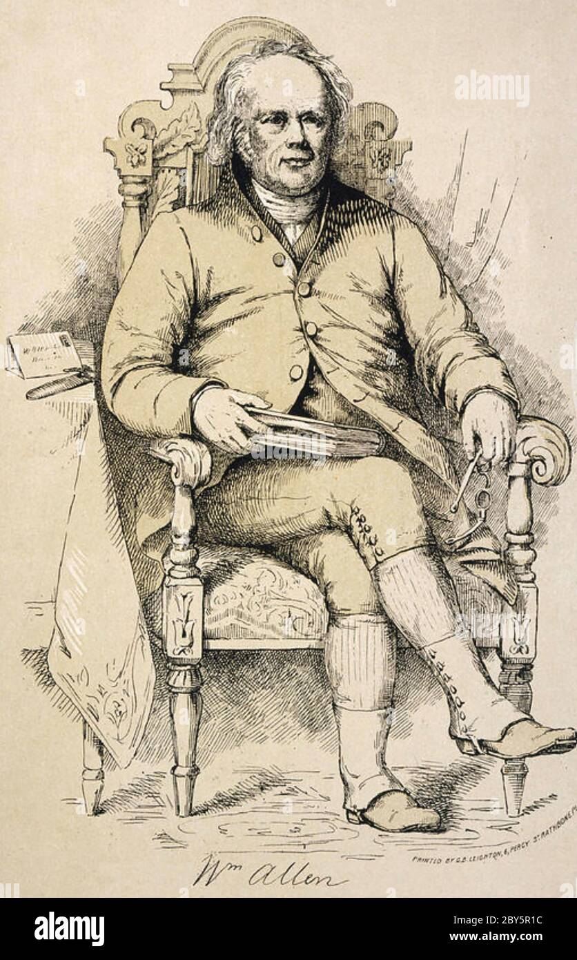 WILLIAM ALLEN (1770-1843) farmacista inglese, filantropo e pacifista. Foto Stock
