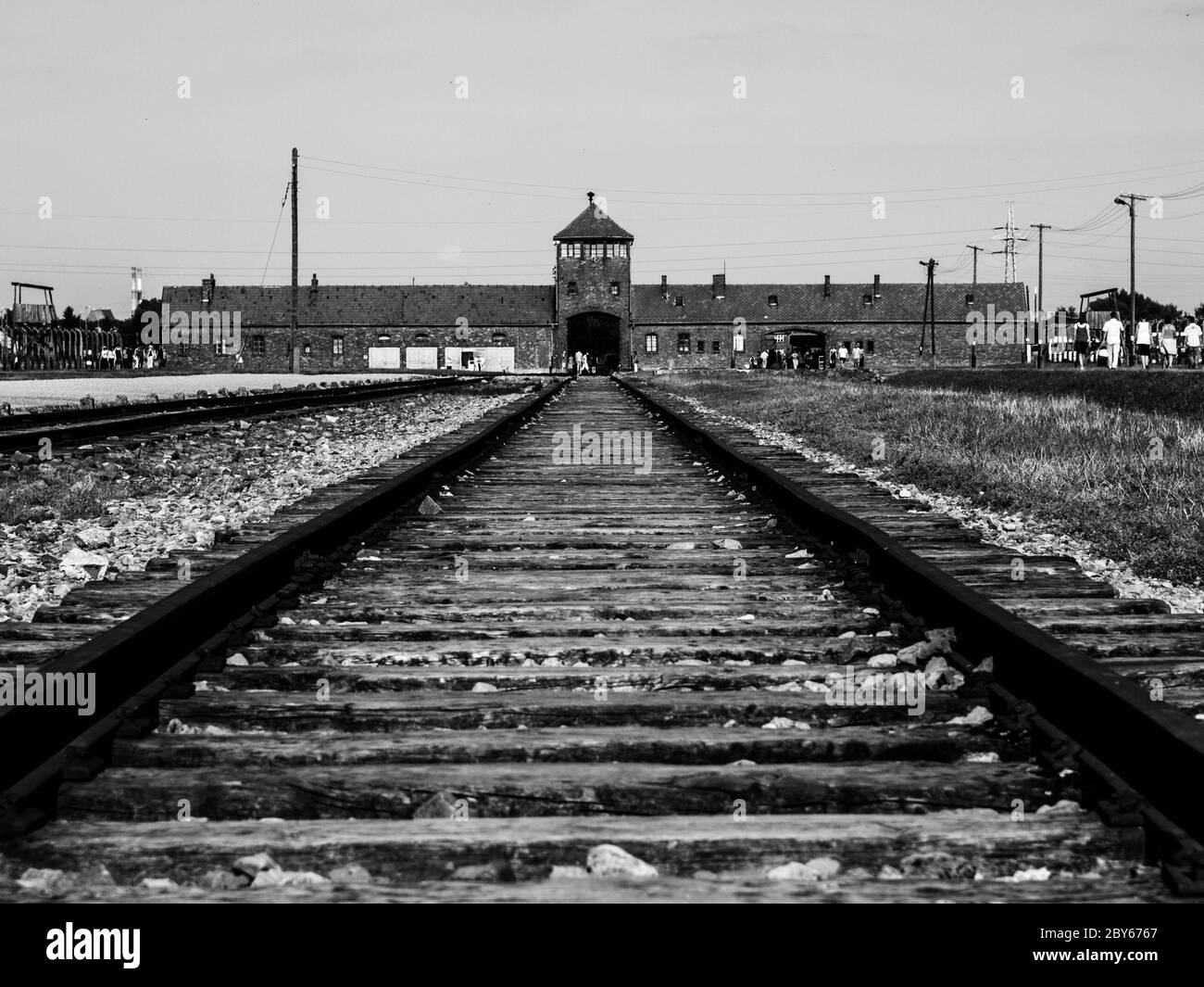 Campo di concentramento di Birkenau vicino ad Auschwitz in Polonia Foto Stock