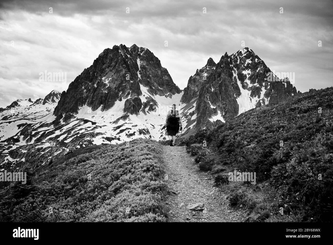 Camminare il col Du Balme Foto Stock