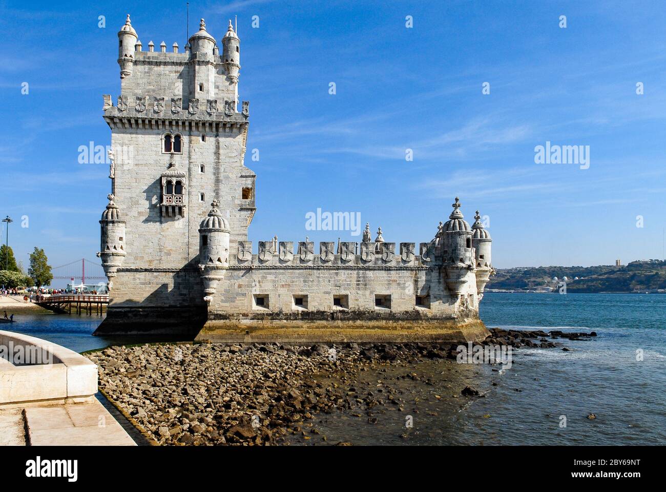 La torre di Belem a Lisbona, Portogallo Foto Stock