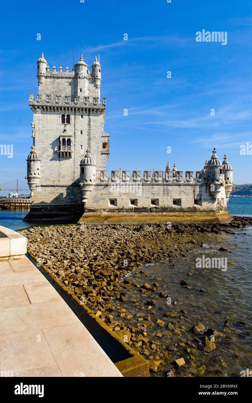 La torre di Belem a Lisbona, Portogallo Foto Stock