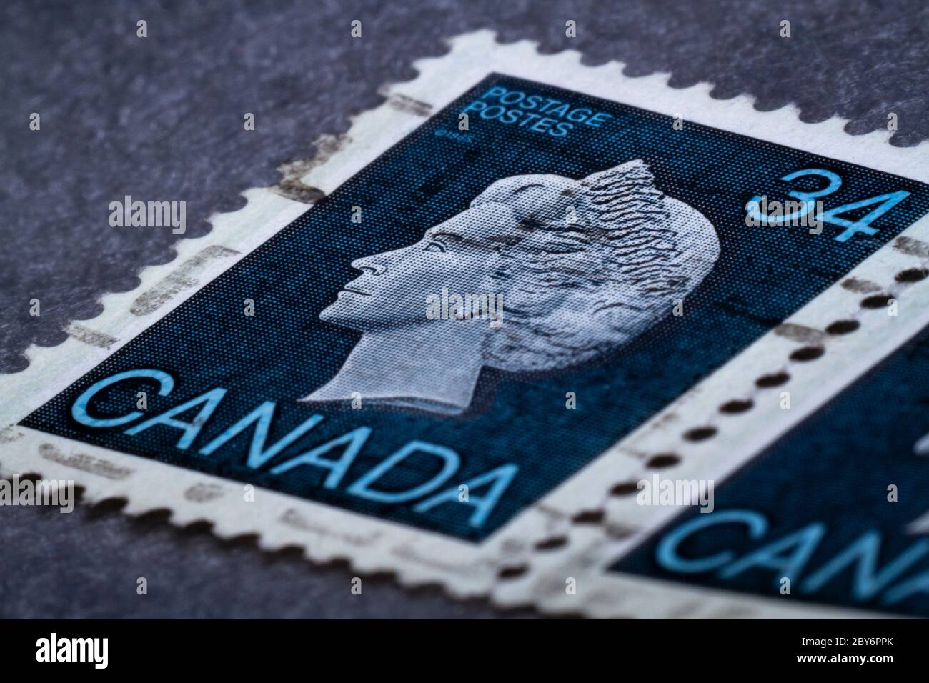 Regina Elisabetta II, francobollo antico, Canada, 1985 Foto Stock
