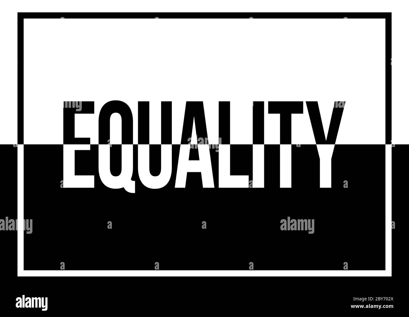 Un testo in bianco e nero che illustra l'uguaglianza e la solidarietà contro la discriminazione e il pregiudizio razziale Foto Stock Un testo in bianco e nero che illustra l'uguaglianza e la solidarietà contro la discriminazione e il pregiudizio razziale Foto Stock