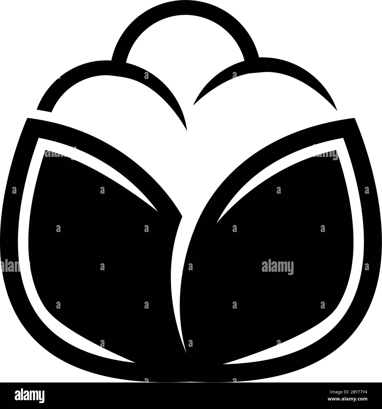 Bol di cotone, tessuto di cellulosa, fibra di fiore. Illustrazione dell'icona Flat Vector. Semplice simbolo nero su sfondo bianco. Bol di cotone, fibra di fiore di filato s Illustrazione Vettoriale