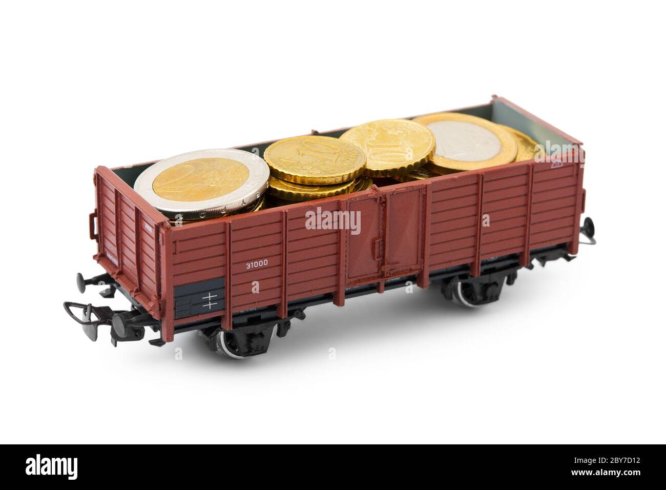 Il treno con il denaro Foto Stock