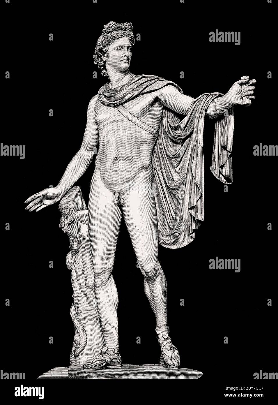 L' Apollo del Belvedere o Pythian Apollo, scultura in marmo dall Antichità classica Foto Stock