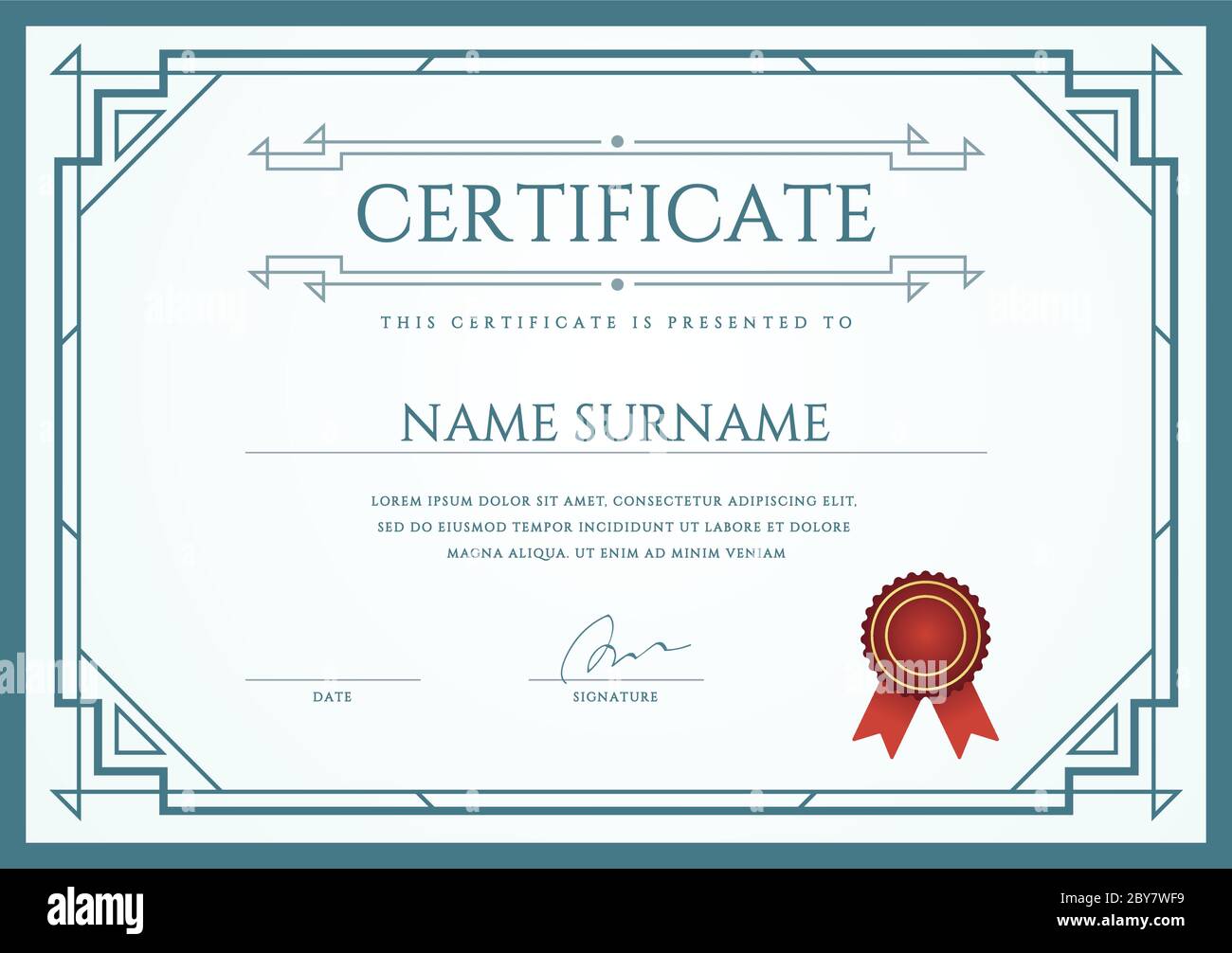 Certificato vettoriale o modello di diploma pronto per la stampa o per  l'uso su Internet Immagine e Vettoriale - Alamy