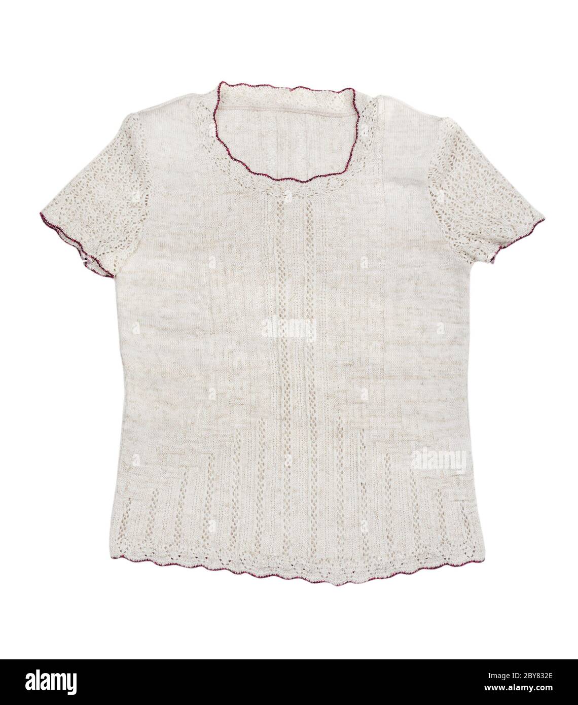 Pullover in maglia beige caldo Foto Stock