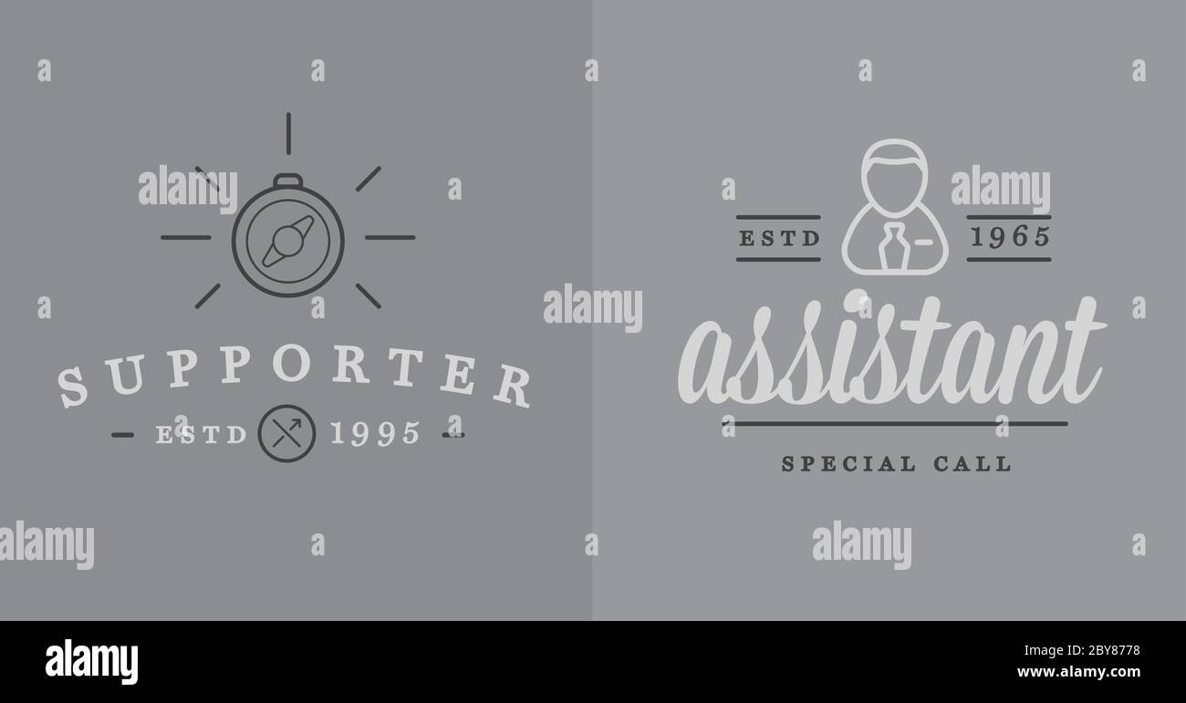 Set di elementi di assistenza e assistenza il supporto può essere utilizzato come logo o icona di qualità superiore Illustrazione Vettoriale
