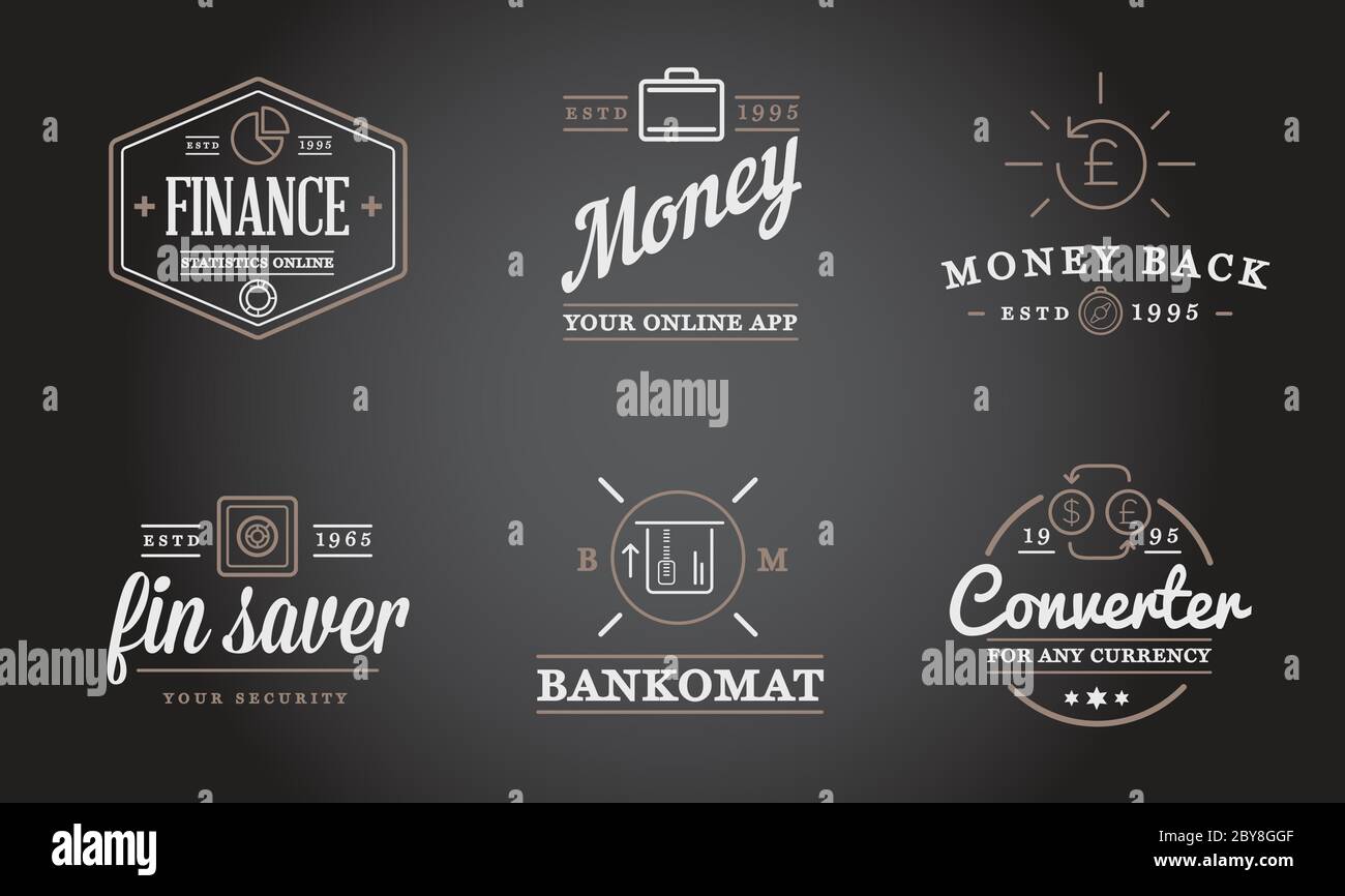 Insieme di elementi finanziari vettoriali e Money Business come Illustrazione possono essere utilizzati come Logo o icona in qualità premium Illustrazione Vettoriale