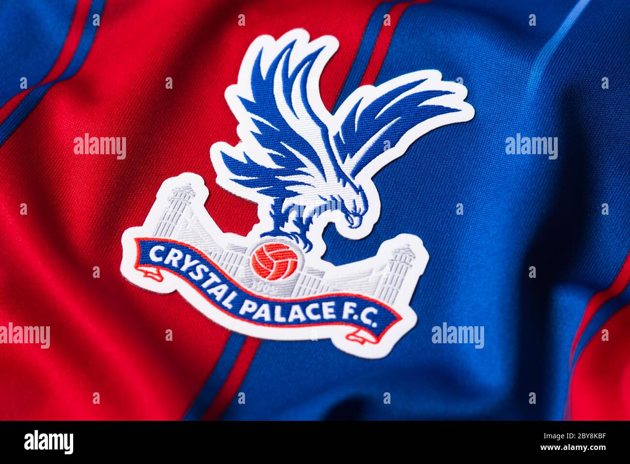 Primo Piano Della Maglia Home 19 Del Crystal Palace Fc Foto Stock Alamy
