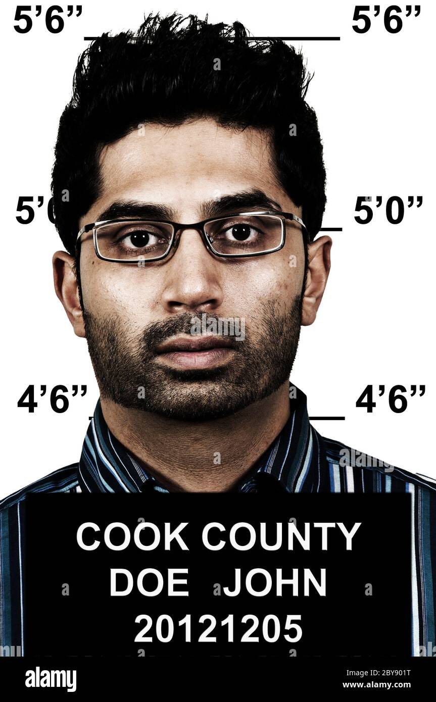 Uomo Mugshot Foto Stock